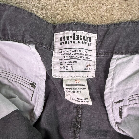 Urban Pipeline Mens Cargo Shorts Gray Cotton Size 36 x 12 Outdoors F072 - Picture 5 of 13